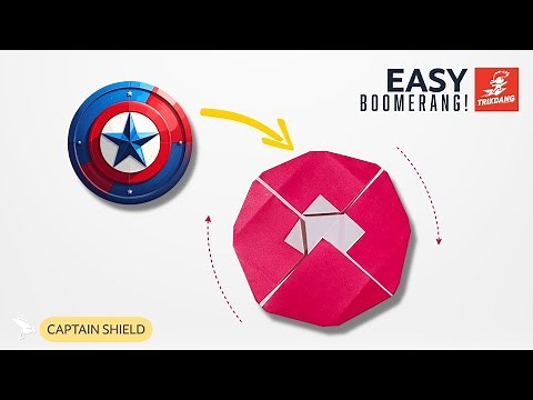 EASY ORIGAMI - How to make an EASY paper disc that flies back | Captain America's Shield