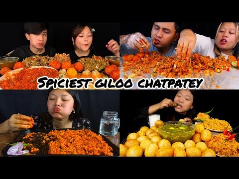 Spiciest giloo chatpatey mukbang compilation| 2x speed ASMR eating show