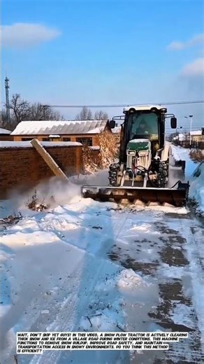 Snow Plow Tractor Clearing Ice Roads | Heavy Equipment in Winter.