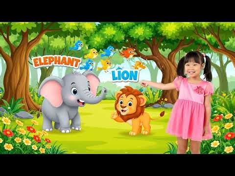Learning Animal Names in the Forest 🐘🦁🐦 | Fun and Colorful Animation for Kids
