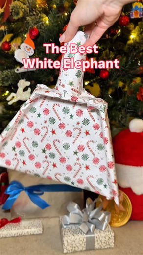 Tatsiana Demchenko on Instagram: "Everyone brings boring White Elephant gifts… until this one 👀 Simple wrapping, unexpected reveal, instant reactions. Low effort, high impact — this is how you win gift exchanges. Save it 😈🎁 #whiteelephantgift #giftexchange #holidayfun"
