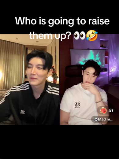 Who wants to raise Jmin and Jd up? ⬆️💪 Put your hands up please 🙋‍♀️ funny humour 🤣 @🇹🇭🦁Jmin is TH🦁🇹🇭 @🦝Mad max_JD🍕 #jmin #youraisemeup #explorepage✨ #singingduet #waiting
