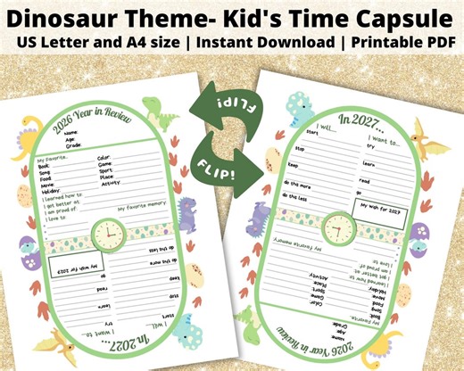 2026 Kids Time Capsule Printable | 2027 New Years Resolution | Kids Classroom Activity | New Years Eve Activity | New Years Reflection - Etsy UK