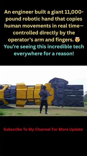 Giant Robot Hand Controlled by Humans 🤯🔥 #shorts #tech #robotics #viral #engineering #chinatech