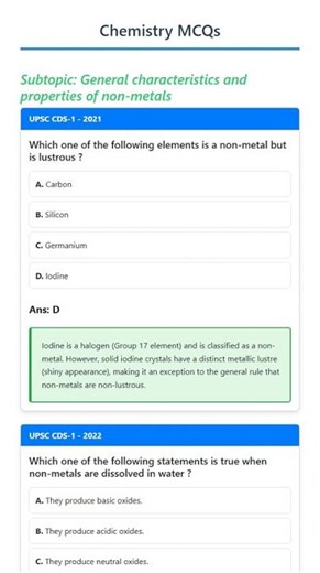 General characteristics and properties of non-metals