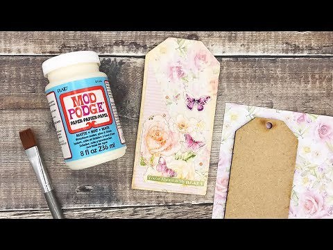 How To Mod Podge A Wooden Gift Tag | Easy MDF Make | CraftStash