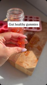 Gut healthy gummies! The recipe is: 1 quart no sugar added juice, 1/4 cup of grass fed beef gelatin and if you want to sweeten it, 3 tbsp honey! You can also add tinctures or liquid vitamins as well! Store in the fridge for up to a week after you pop out of the molds! #guthealth #wellness #homestead #urbanhomestead #foodstorage | Barefoot.mimosas