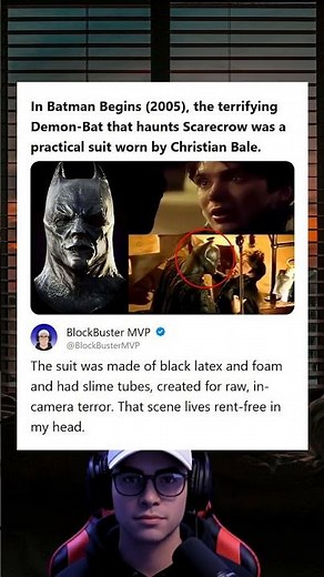 Batman Begins 2005 Demon-Bat Haunting Scarecrow Was a Practical Suit Worn by Christian Bale