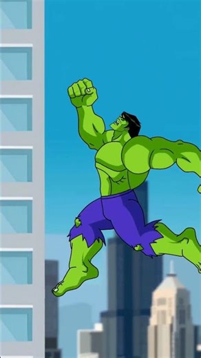 Red Hulk throws Hulk off the building Angry Hulk Transformation Animation Love it' ❤️❤️❤️