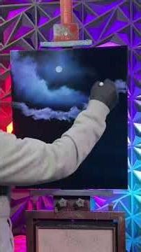 Let's Paint #Clouds on Black Canvas with your Bestie! #paintwithjosh #bobross #paintingtutorial