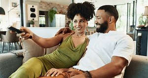 Happy Couple Home Remote Watching Tv Stock Footage Video (100% Royalty-free) 3450753933 | Shutterstock