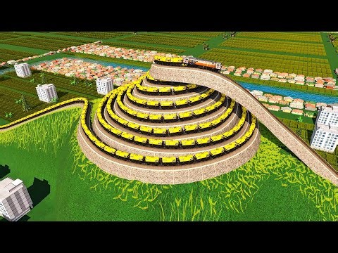 Pyramid Rails On The Mountain Top‼️High Speed ​​Trains Go Up And Down The Pyramid Hill🚂Trainz 2019