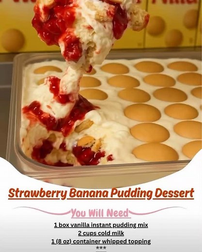 82 reactions · 32 shares | Strawberry Banana Pudding Dessert...