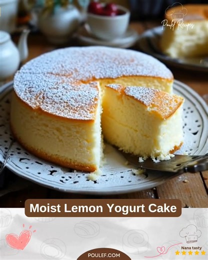 Moist Lemon Yogurt Cake This lemon yoghurt cake recipe is a traditional French lemon yoghurt cake. It has a light, tender crumb, is covered in a simple lemon syrup, and only takes minutes to come together; the best part is that it’s delicious. Ingredients; 1 tsp baking powder 1/4 tsp salt | Tasty American Kitchen