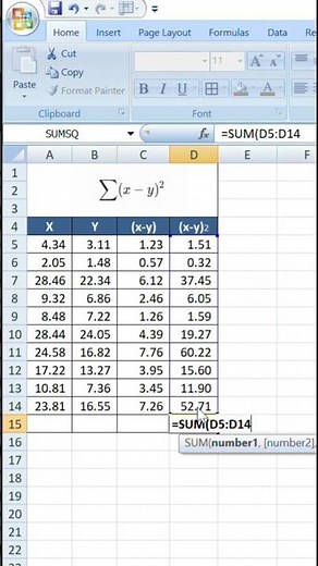 Learn Excel SUMXMY2 Formula! 📊 | MYB Office #shorts