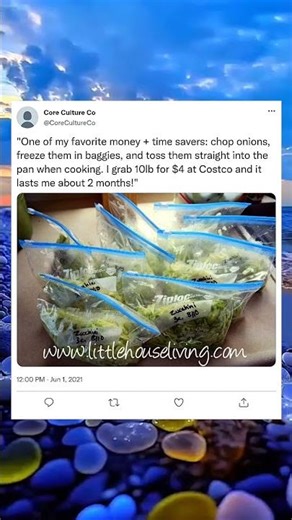 Freeze Onions to Save Money and Time 🧅❄️#KitchenHacks