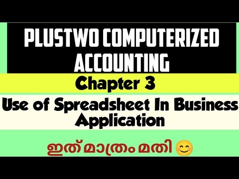 Plustwo Computerized Accounting | Chapter 3 | Use of spreadsheet in Business application | #plustwo
