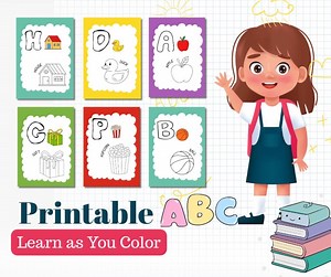 ABC Coloring Pages – Learn the Alphabet While Coloring | Printable Kids Activity Sheets - Etsy