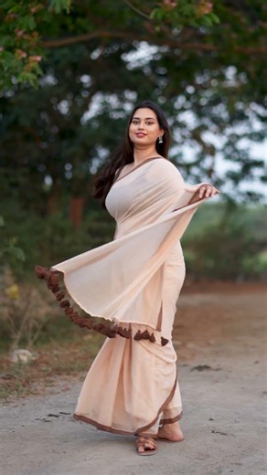 The Most Comfortable Everyday Saree! 🤎 Ocean Sand Border #Shorts