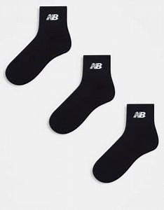 New Balance logo ankle sock 3 pack in black | ASOS