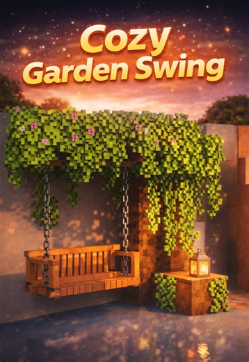 MINECRAFT Cozy Garden Swing 🌿#minecraft #minecraftbuilding #minecraftbuildingidea #minecrafttiktok #minecrafttips