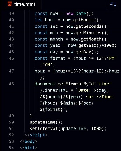 Create a Digital Clock in 60 Seconds! (#HTML/#CSS/#JS) #octrin