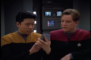 Starfleet Records. Starfleet Personnel: Kathryn M. Janeway, Captain of the USS Voyager. The USS Prometheus. The holograms are relieved to discover that the new ships are Starfleet vessels. The ships, two Defiant-class vessels and one Akira-class starship, are seen approaching at warp speed. They slow and join the fight but the holograms' relief quickly changes to horror when the Starfleet ships, instead of attacking the warbirds, fire on the Prometheus. The attempt to hijack the ship has been di