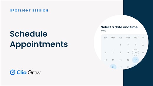 Schedule Appointments in Clio Grow