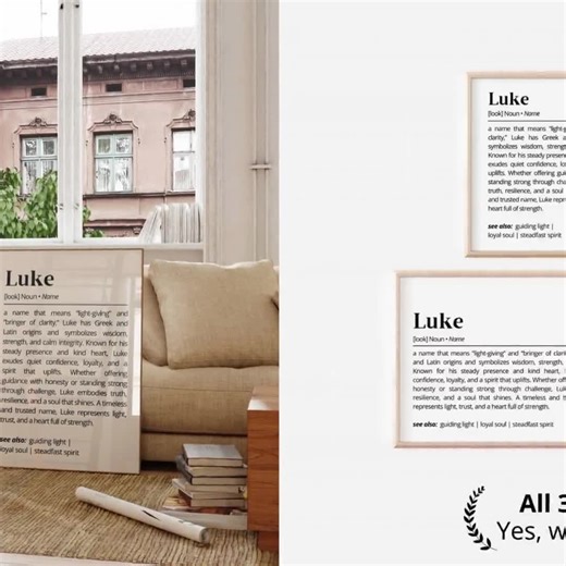 Luke Name Meaning Print | Personalized Gift | Nursery Wall Art | Instant Digital Download - Etsy