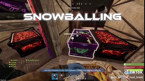 Rust Console Gameplay with Snowball Mechanics