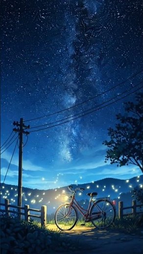 Cinematic Anime Night Sky 🌌 Dreamy Motorcycle Scene | 4K Aesthetic Loop #anime #milkyway #relaxing
