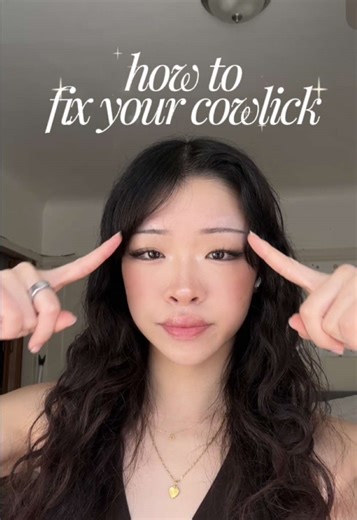 this is for ALL my girls who have a strong cowlick in their hair and it always RUINS their bangs!! lemme know if this hack helped you!! I always train my roots like this especially before an important day so that i have perfect curtain bangs ! #bangs #wavyhair #beautytips #hairtips #hair
