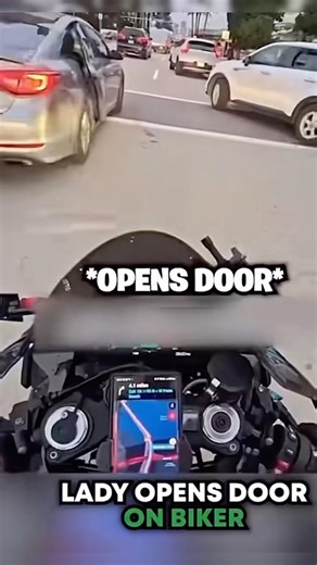 Biker crashes into dumb Karen #motorcycle #crash #shorts