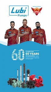 258 reactions | A name trusted by industries for over 60 years in pumps, motors, valves, and EV solutions, with a footprint in 80+ countries – proudly joins hands with Sunrisers Hyderabad as Principal Sponsor for IPL 2025. Join hands with Lubi and grow your business. | Lubi Industries LLP | Facebook