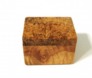 Maple Burl Wood and Figured Maple Base Trinket Box - Etsy