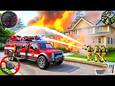 Fire Truck City Rescue Simulator - 911 US Emergency Fire Truck Driving 3D 2025 -Android Gameplay