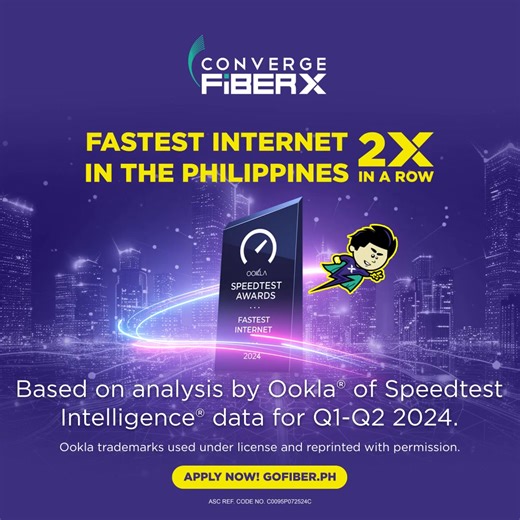 With the holidays approaching, enjoy the season with the Philippines' fastest internet—keeping you connected when it matters most. Based on analysis by Ookla® of Speedtest Intelligence® data for Q1-Q2 2024 | Converge FiberX