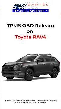 Toyota RAV4 TPMS OBD Relearn