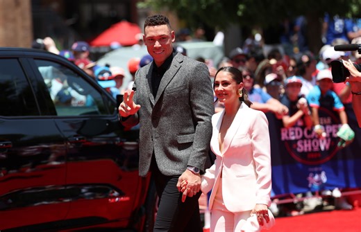 Aaron Judge melts hearts with adorable date night with wife Samantha and daughter Nora celebrating his back-to-back MVP season