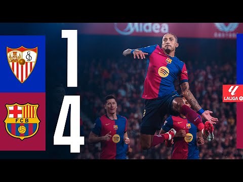SEVILLA 1 vs 4 FC BARCELONA | LALIGA 2024/25 MD23 (WITH COMMENTARY)