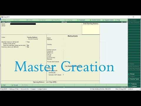 How to create Master in Tally.ERP9