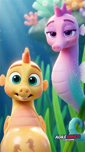 The Dad Gets Pregnant?! 🌊 Seahorse Facts for Kids | Agile Minds Cartoons