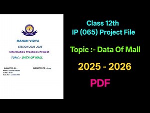 Class 12 IP Project File 2025-26 | Data of Mall | Complete Project with PDF #ip #pdf