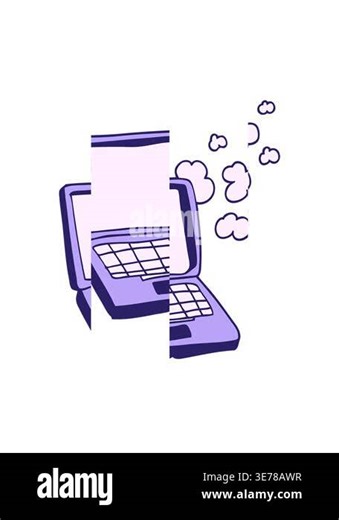 splitting motion animation of cartoon computer Stock Video Footage - Alamy