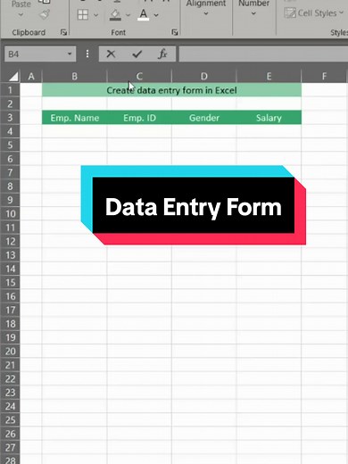 Create an Efficient Data Entry Form in Excel