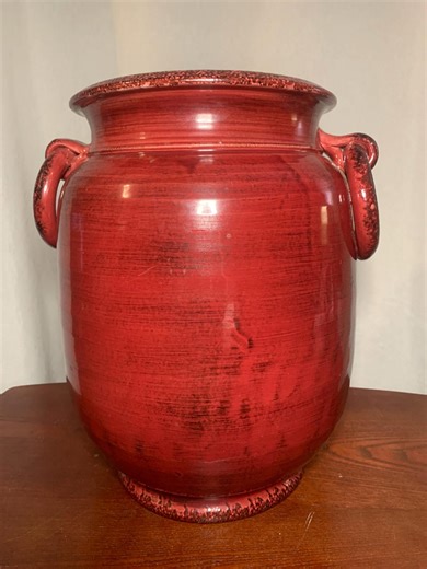 Large Vintage Burgundy Dark Red Italian Ceramic Planter/pot - Etsy