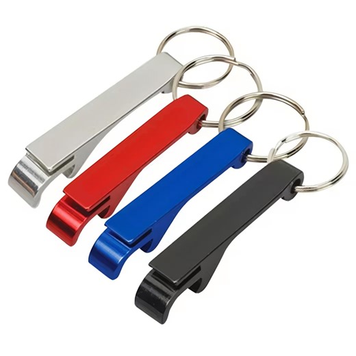 Fashionable Custom Logo Bottle Opener Keychain Promotional Souvenir Gift Metal Keyring