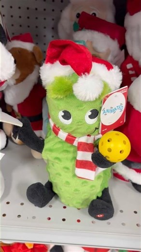 Eyebrow Wiggler Pickle Playing Pickleball Animated Plush! 🥒 #shorts #christmas #pickleball #funny