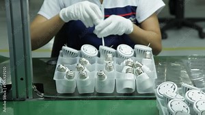 LED Lighting Production Process. Concept of: lighting, technology.