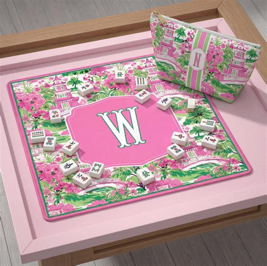 Custom Mahjong Mat Pagoda Print Mahj Ongg Game Mat Mahj Tile Mat Gift for Daughter Birthday Palm Tree Table Mat Mahjong Mothers Day Mahjongg - Etsy